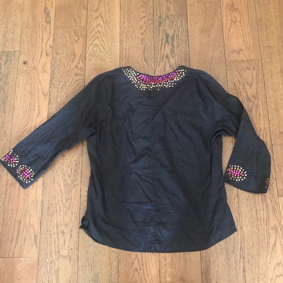 chocolate brown top with sequins - Picture 2 of 4